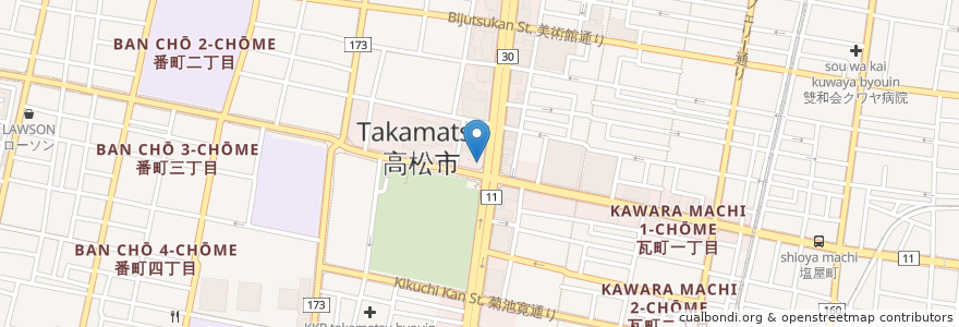 Mapa de ubicacion de ヨネダ歯科 en اليابان, كاغاوا, 高松市.