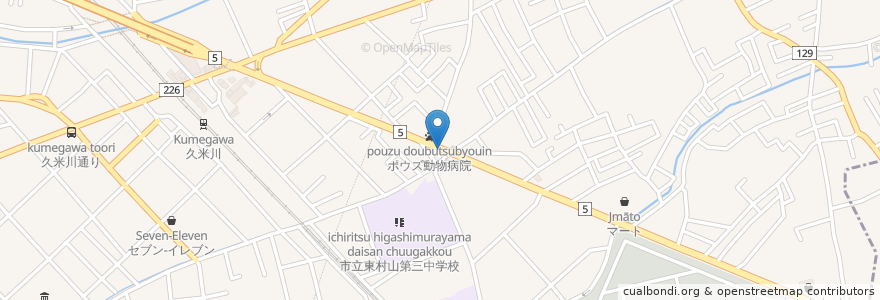 Mapa de ubicacion de ダイヤ寿司 en Japonya, 東京都, 東村山市.