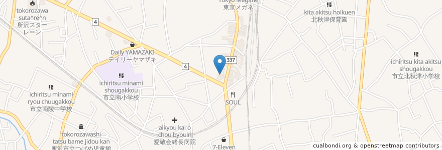 Mapa de ubicacion de 明光義塾 en Japão, 埼玉県, 所沢市.