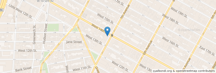 Mapa de ubicacion de Bagel and More en Соединённые Штаты Америки, Нью-Йорк, Нью-Йорк, Округ Нью-Йорк, Манхэттен, Manhattan Community Board 4.