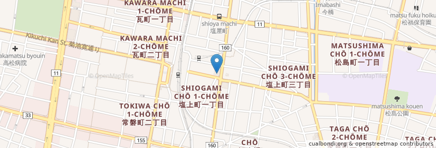 Mapa de ubicacion de イハラ食堂 en Japan, 香川県, 高松市.