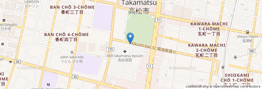 Mapa de ubicacion de カレーショップ マドラス en Giappone, Prefettura Di Kagawa, 高松市.