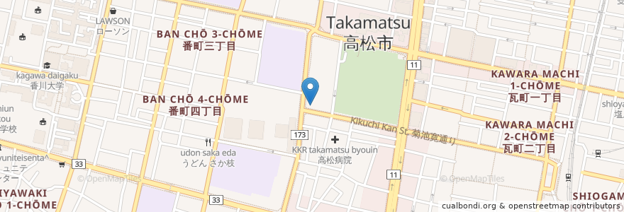 Mapa de ubicacion de アトム調剤薬局 en Jepun, 香川県, 高松市.
