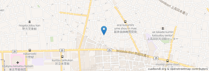 Mapa de ubicacion de Cafe shukring en Japonya, 東京都, 中野区.