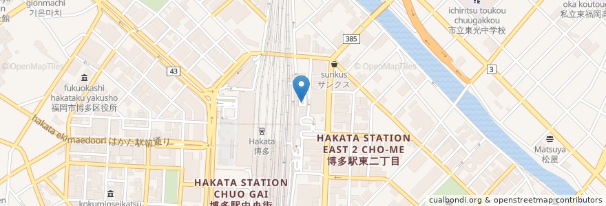 Mapa de ubicacion de 吉野家 en 日本, 福岡県, 福岡市, 博多区.