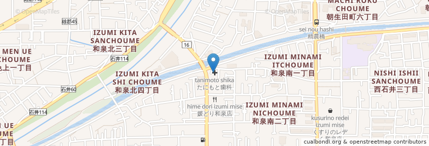 Mapa de ubicacion de たにもと歯科 en 일본, 에히메현, 松山市.