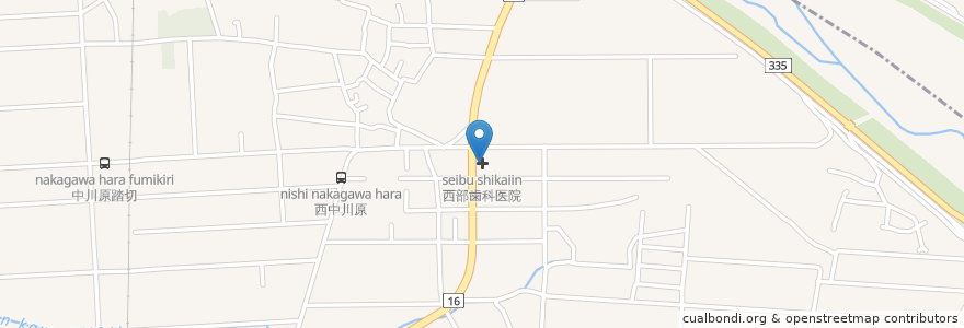 Mapa de ubicacion de 西部歯科医院 en Japão, 愛媛県, 伊予郡, 松前町.