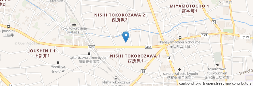 Mapa de ubicacion de おくもとクリニック en Japan, 埼玉県, 所沢市.