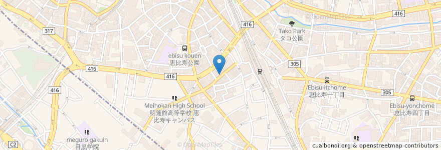 Mapa de ubicacion de 磯丸水産 浜焼 en Japón, Tokio, Meguro.