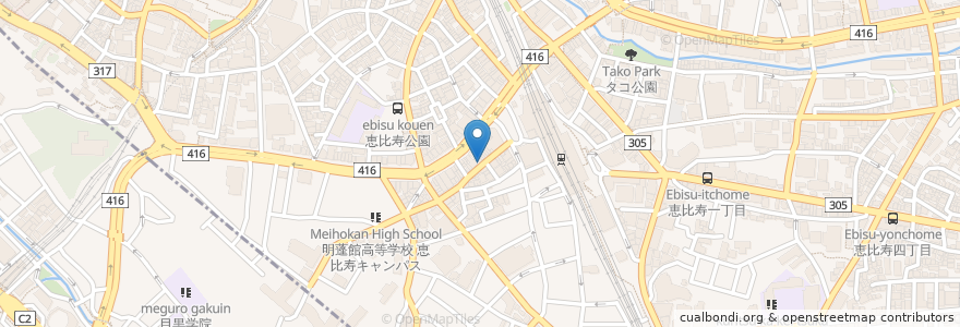 Mapa de ubicacion de ちゃんこ部屋 en 일본, 도쿄도, 目黒区.