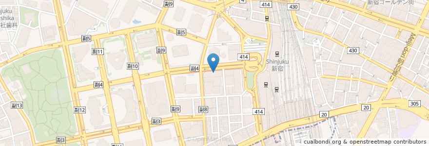 Mapa de ubicacion de 三菱UFJ銀行 en Jepun, 東京都, 新宿区.