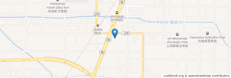 Mapa de ubicacion de むかいだ小児科 en Japan, Präfektur Ehime, 伊予郡, 松前町.