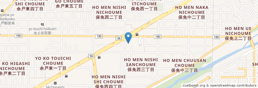 Mapa de ubicacion de しもわけ眼科 en Japonya, 愛媛県, 松山市.
