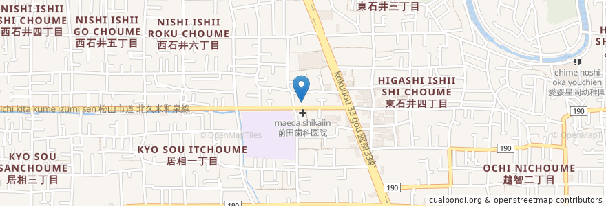 Mapa de ubicacion de やきとり吉平 en 日本, 愛媛県, 松山市.