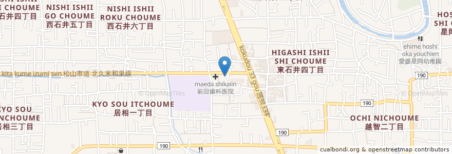 Mapa de ubicacion de とみなが整骨院 en Japonya, 愛媛県, 松山市.