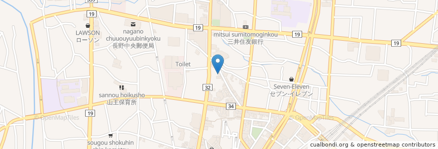 Mapa de ubicacion de ねこカフェ なる en 日本, 長野県, 長野市.