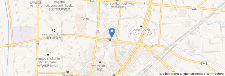 Mapa de ubicacion de 楽庭だいにんぐ ル・パルク en 日本, 长野县, 長野市.