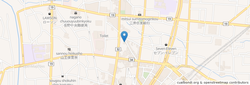 Mapa de ubicacion de ちょいぽろ酒場 ガガトン en Japonya, 長野県, 長野市.