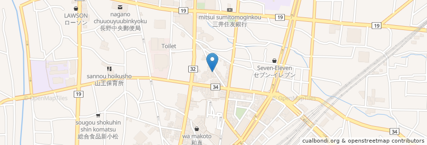 Mapa de ubicacion de 串揚げ 只今 en Japan, Präfektur Nagano, 長野市.