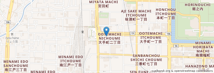 Mapa de ubicacion de 伊予銀行駅前支店 en Japan, Ehime Prefecture, Matsuyama.