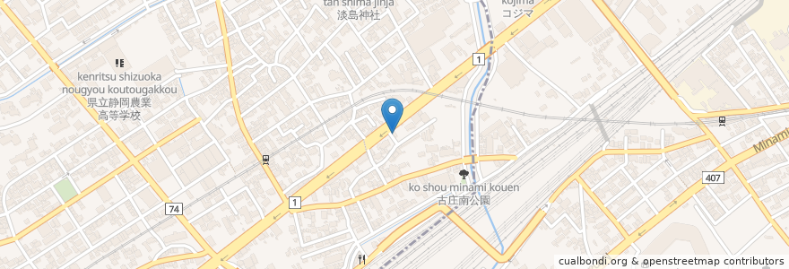 Mapa de ubicacion de CoCo壱番屋 en 日本, 静岡県, 静岡市, 葵区, 駿河区.