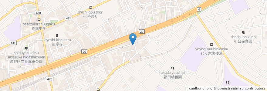Mapa de ubicacion de すき家 en Japon, Tokyo, 渋谷区.