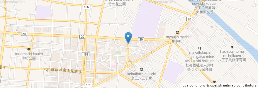 Mapa de ubicacion de のみくい処 味里 en Japón, Tokio, Hachioji.