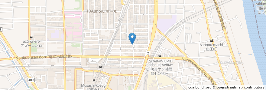 Mapa de ubicacion de さーてぃーず en Japan, 神奈川県, 川崎市, 中原区.
