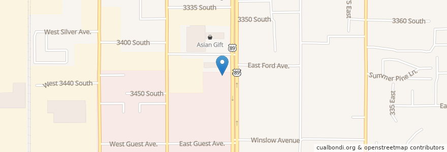 Mapa de ubicacion de Arby's en Vereinigte Staaten Von Amerika, Utah, Salt Lake County, South Salt Lake.