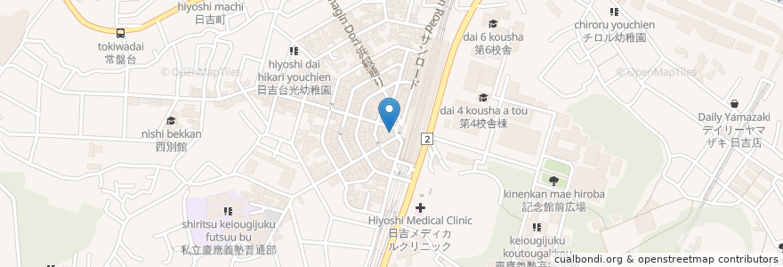 Mapa de ubicacion de 仁愛歯科 en Japonya, 神奈川県, 横浜市, 港北区.