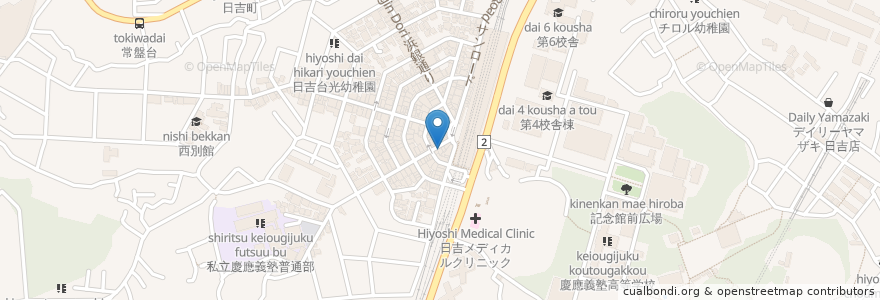Mapa de ubicacion de 吉野家 en Japon, Préfecture De Kanagawa, 横浜市, 港北区.