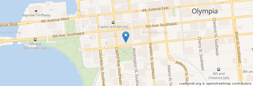 Mapa de ubicacion de 5th Avenue Sandwich Shop en Estados Unidos Da América, Washington, Thurston County, Olympia.