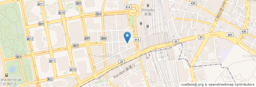 Mapa de ubicacion de たが屋 en Jepun, 東京都, 新宿区.
