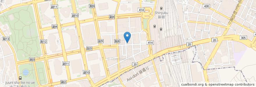 Mapa de ubicacion de ふらんす亭 en 일본, 도쿄도, 신주쿠.