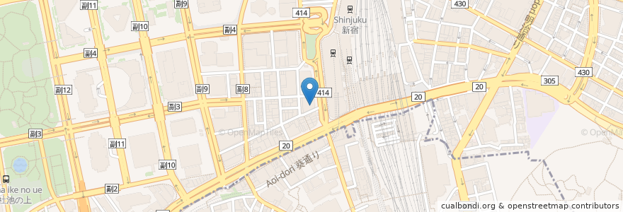 Mapa de ubicacion de みずほ銀行 en Japón, Tokio, Shinjuku.