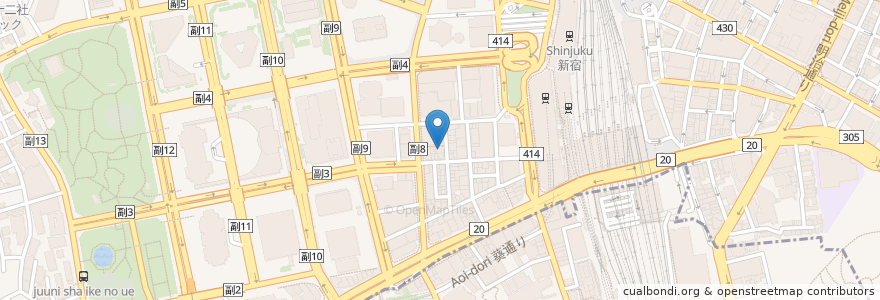 Mapa de ubicacion de ステーキ パンドラ西口店 en اليابان, 東京都, 新宿区.