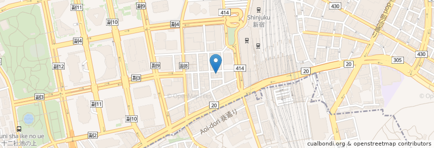 Mapa de ubicacion de マイアミガーデン en Japão, Tóquio, 新宿区.