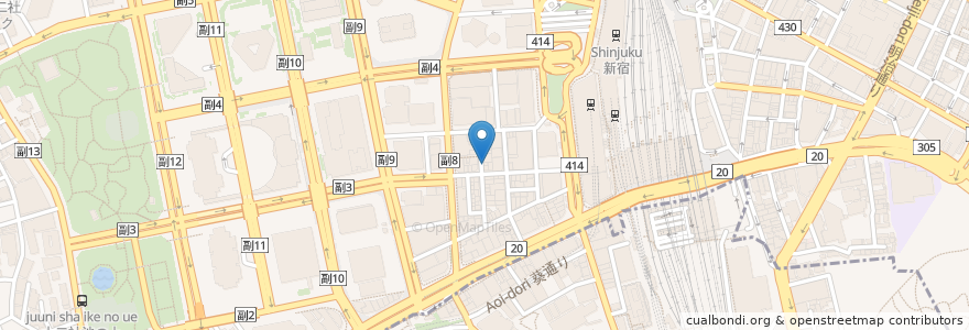 Mapa de ubicacion de 広州市場 en Japón, Tokio, Shinjuku.