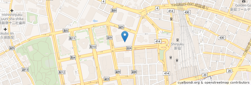 Mapa de ubicacion de 新宿センタービル内郵便局 en 日本, 东京都/東京都, 新宿区/新宿區.