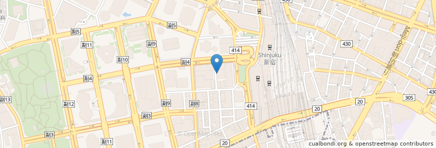 Mapa de ubicacion de 新宿西口P en 일본, 도쿄도, 신주쿠.