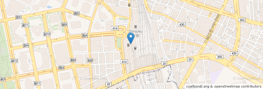 Mapa de ubicacion de 新宿警察署新宿駅西口交番 en Japan, 東京都, 新宿区.
