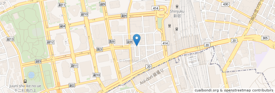 Mapa de ubicacion de 東京チカラめし en Japão, Tóquio, 新宿区.