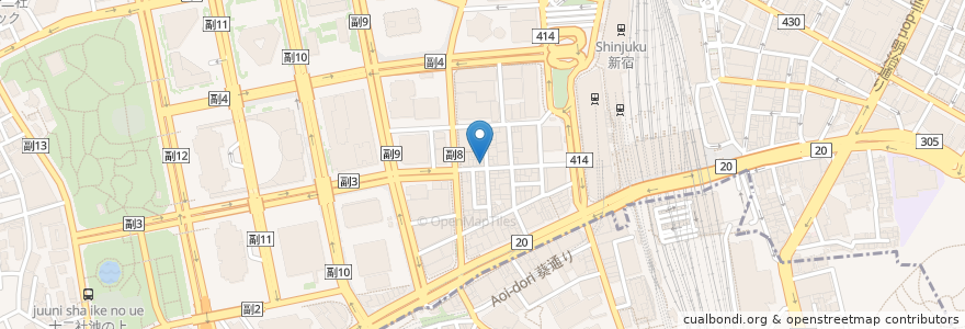 Mapa de ubicacion de 栄寿司 en Japon, Tokyo, Shinjuku.
