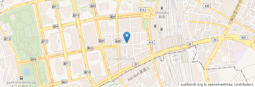Mapa de ubicacion de 楽釜製麺所 en Japonya, 東京都, 新宿区.