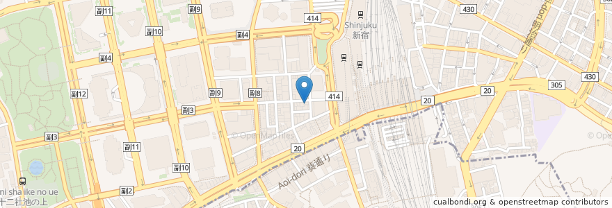 Mapa de ubicacion de 白屋製麺 en Japon, Tokyo, Shinjuku.