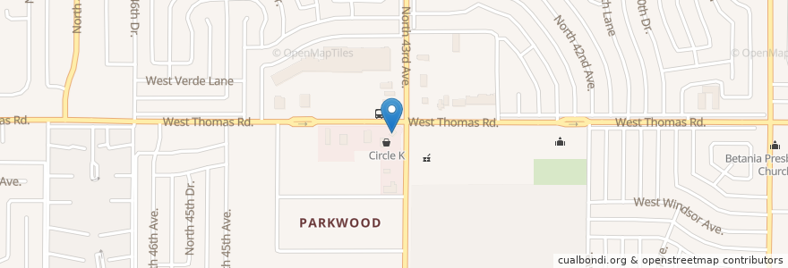 Mapa de ubicacion de Circle K en United States, Arizona, Maricopa County, Phoenix.