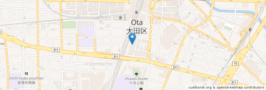 Mapa de ubicacion de 蒲田駅消費者生活センター横 自転車駐車場 en Япония, Токио, Ота.
