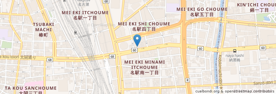 Mapa de ubicacion de 鳥貴族 en Japan, 愛知県, Nagoya, 中村区.