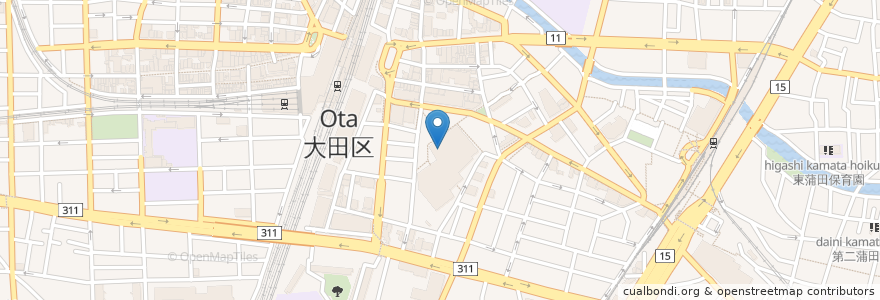 Mapa de ubicacion de アロマ地下 自転車駐車場 en Japão, Tóquio, 大田区.