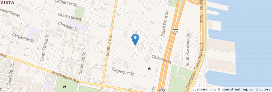 Mapa de ubicacion de Kennett Restaurant en Amerika Birleşik Devletleri, Pensilvanya, Philadelphia County, Philadelphia.